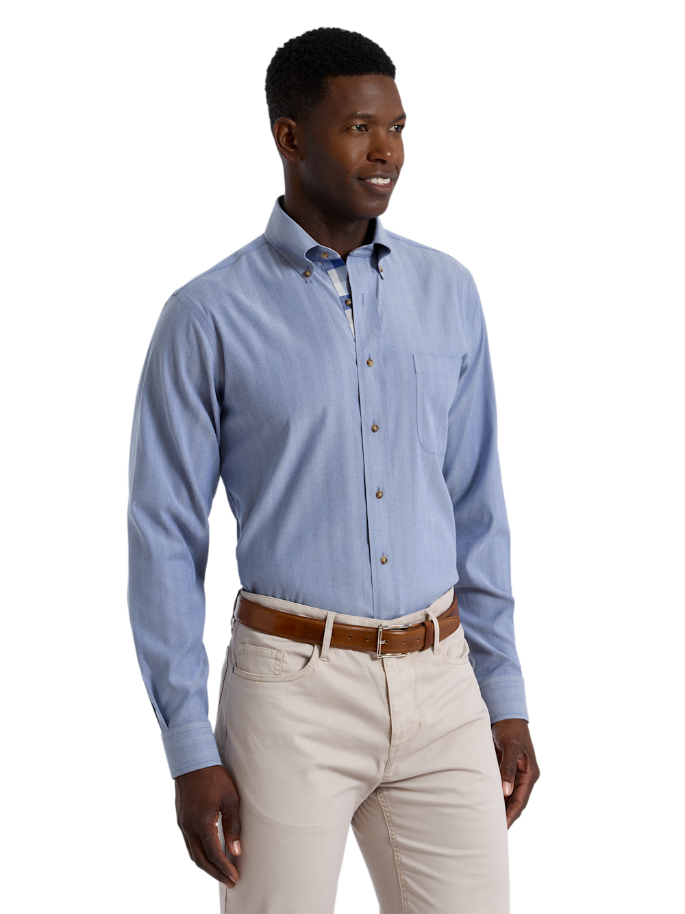Alternate Shot of Men's blue  Shirts  - 1