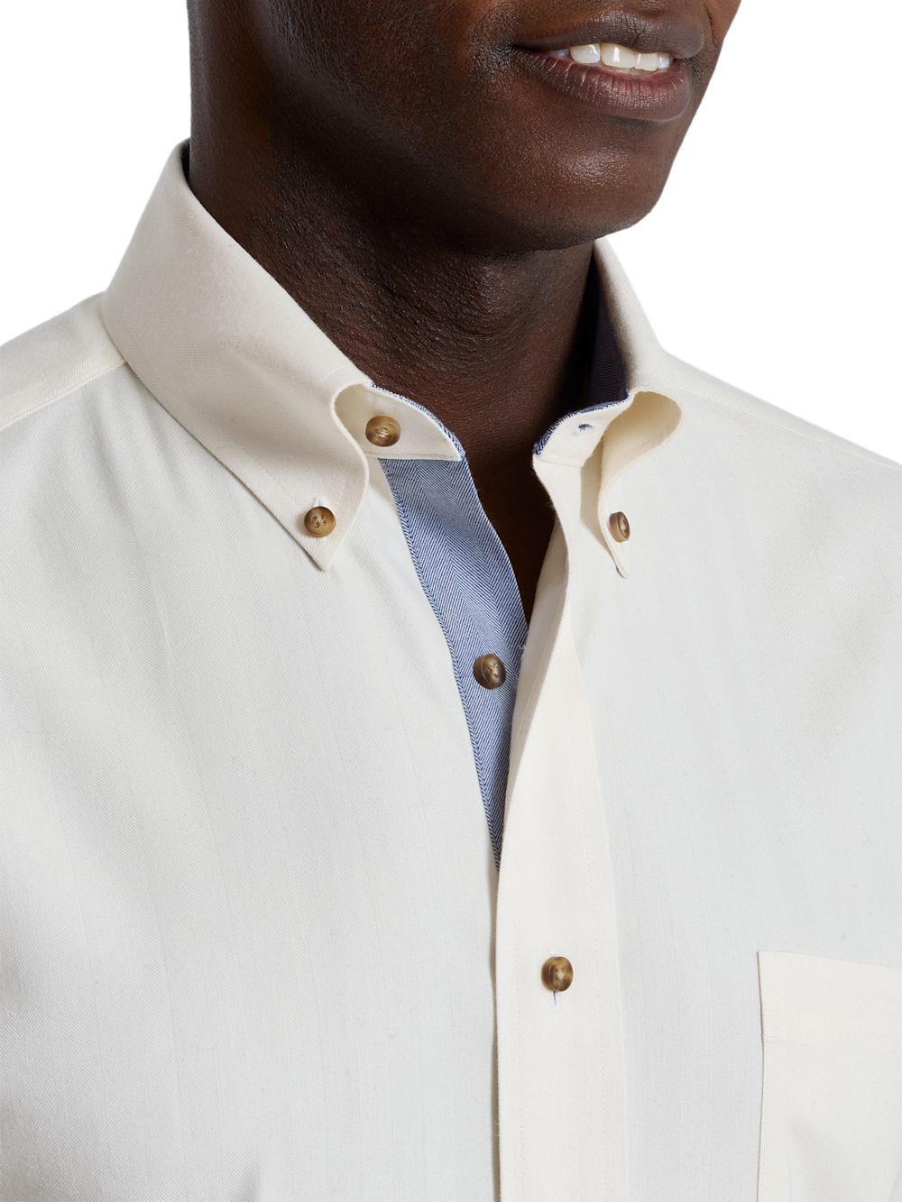 Alternate Shot of Men's winter white  Shirts  - 2