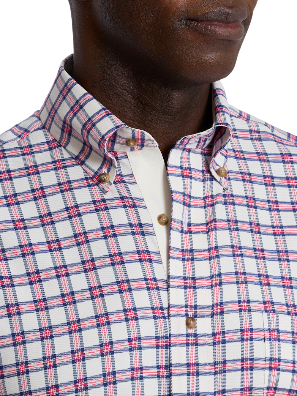 Alternate Shot of Men's white/pink  Shirts  - 2