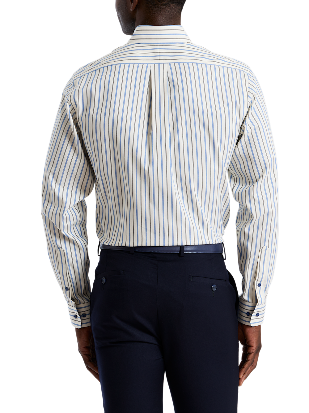 Alternate Shot of Men's white/cobalt  Shirts  - 4