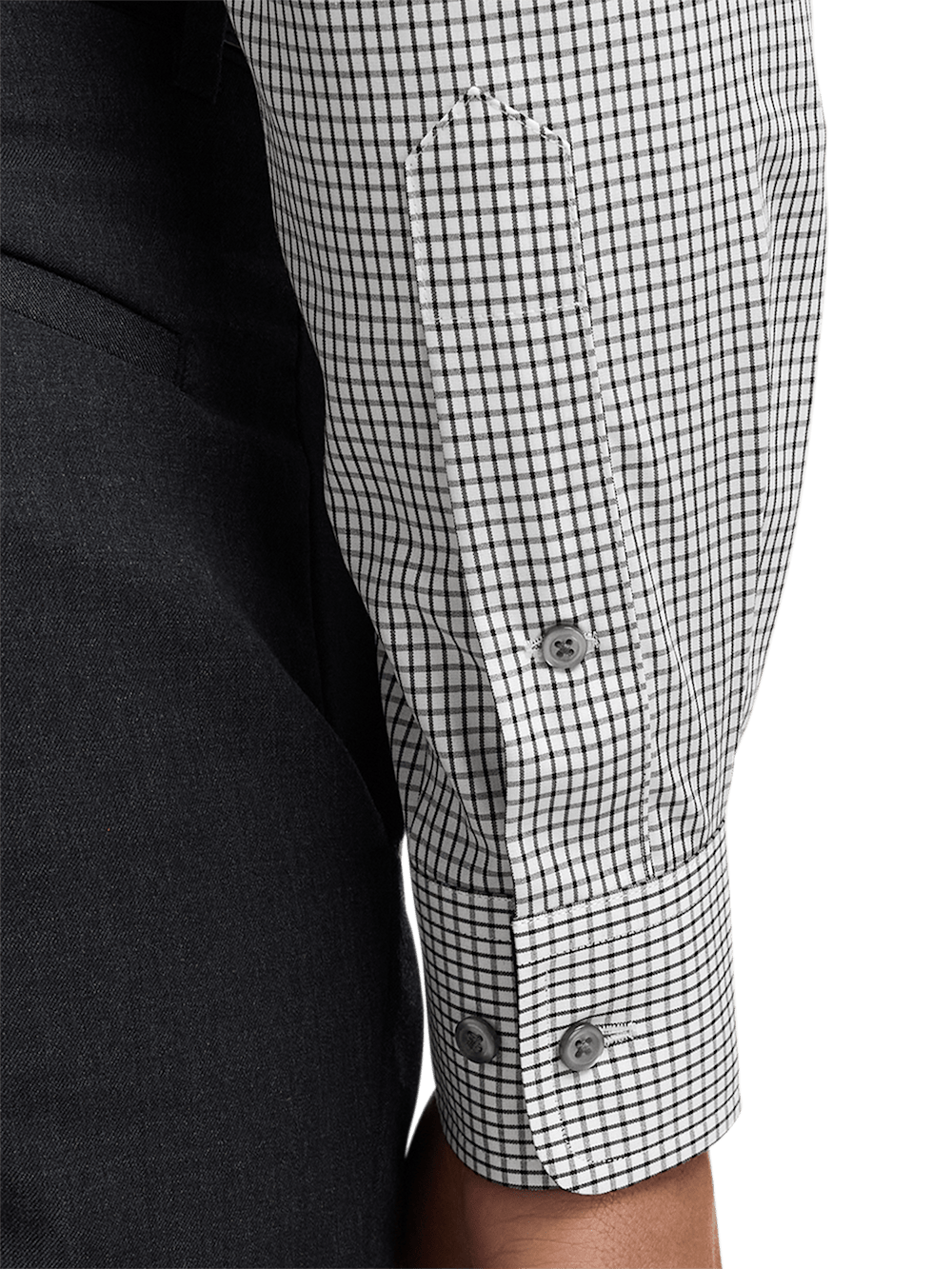 Alternate Image of Non-iron Cotton Check Dress Shirt With Contrast Trim-3