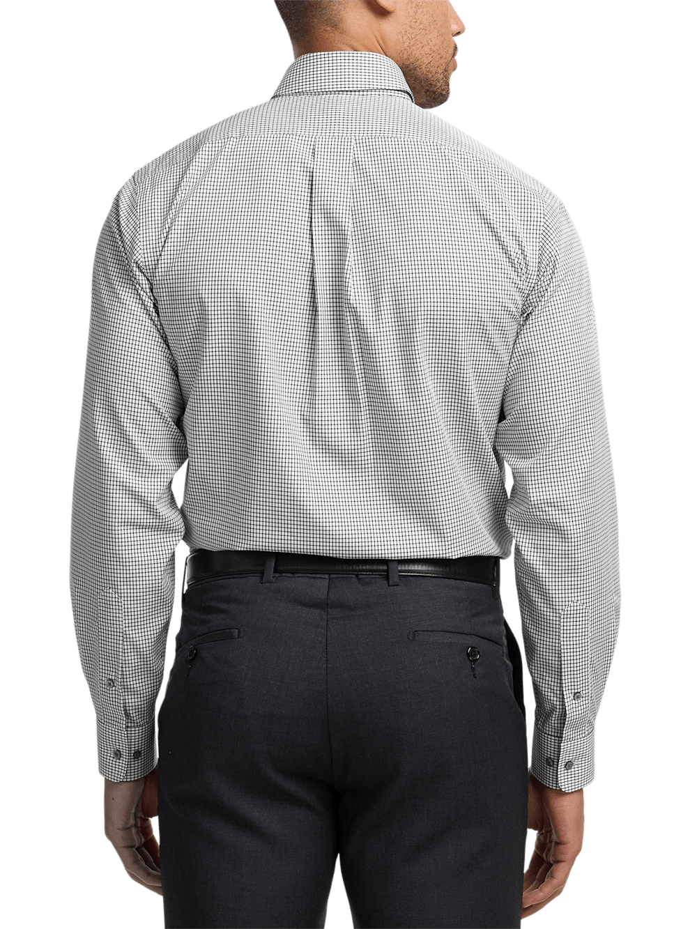 Alternate Image of Non-iron Cotton Check Dress Shirt With Contrast Trim-4
