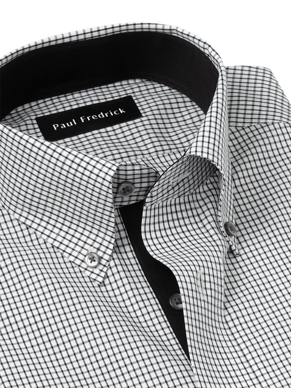 Alternate Image of Non-iron Cotton Check Dress Shirt With Contrast Trim-6