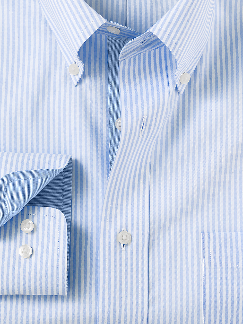Alternate Image of Non-iron Cotton Stripe Dress Shirt With Contrast Trim-1