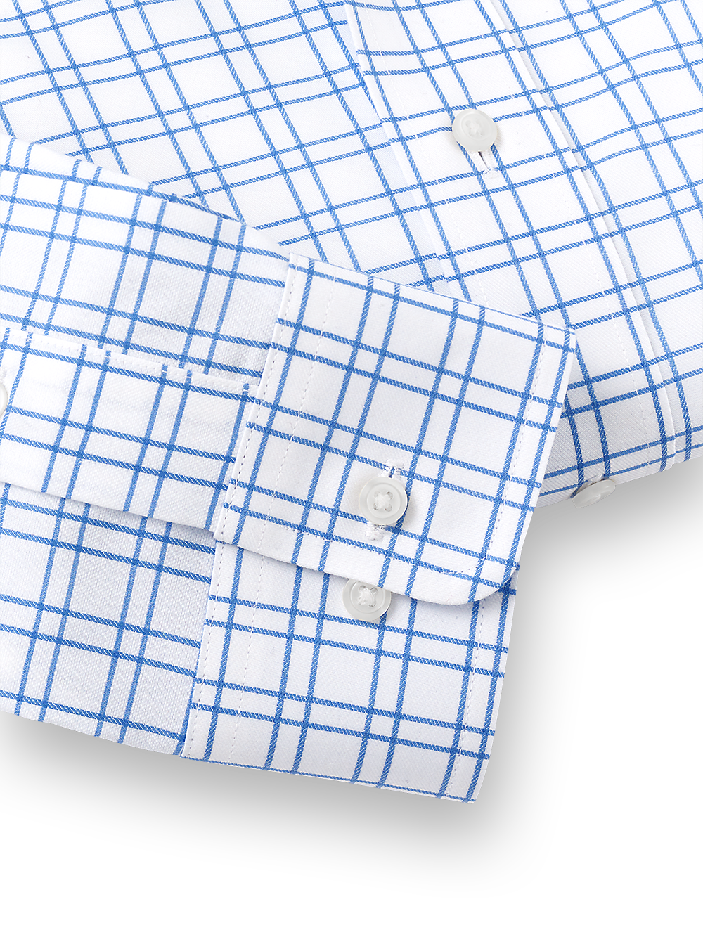 Alternate Image of Non-iron Cotton Check Dress Shirt With Contrast Trim-3