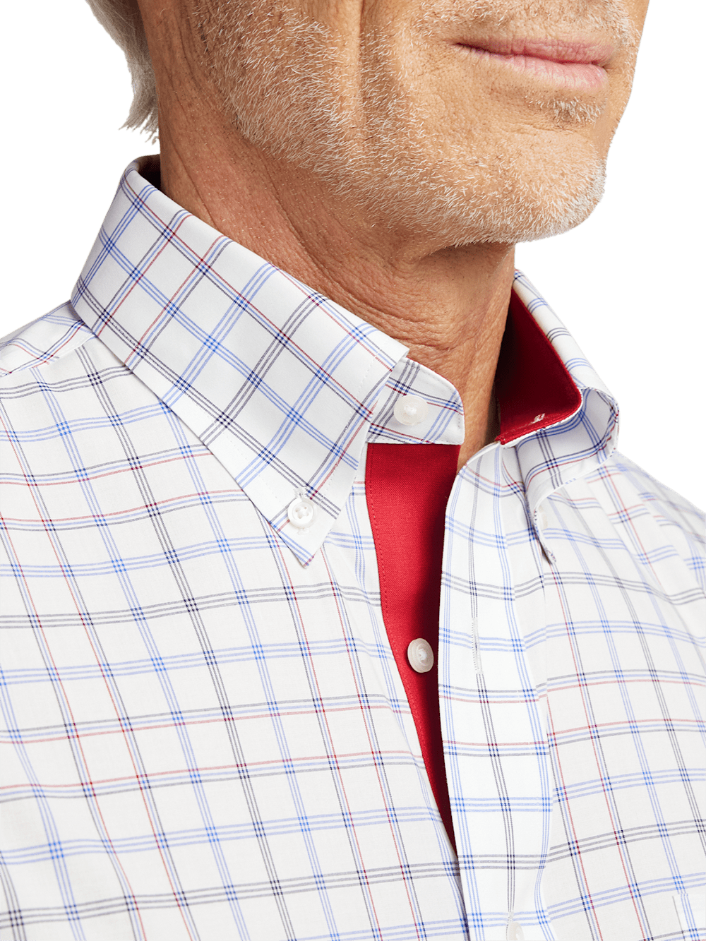 Alternate Image of Non-iron Cotton Check Dress Shirt With Contrast Trim-2