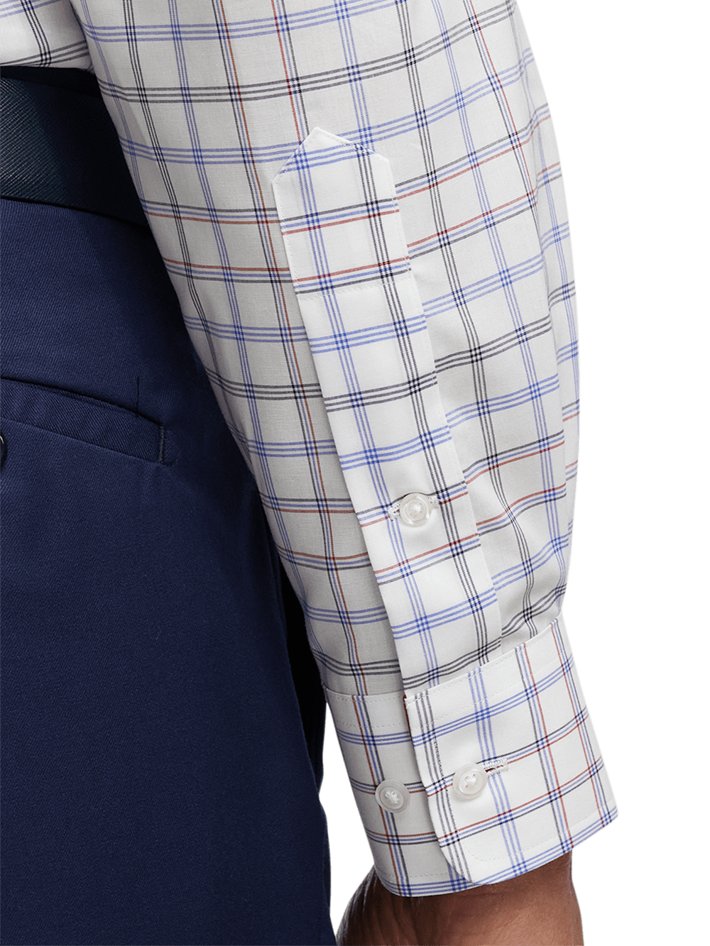 Alternate Image of Non-iron Cotton Check Dress Shirt With Contrast Trim-3