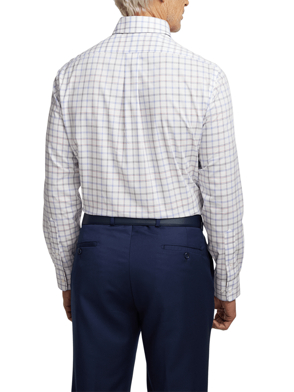 Alternate Image of Non-iron Cotton Check Dress Shirt With Contrast Trim-4