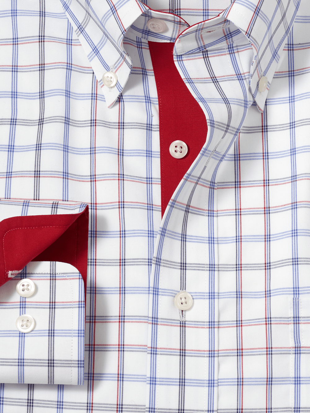 Alternate Image of Non-iron Cotton Check Dress Shirt With Contrast Trim-5