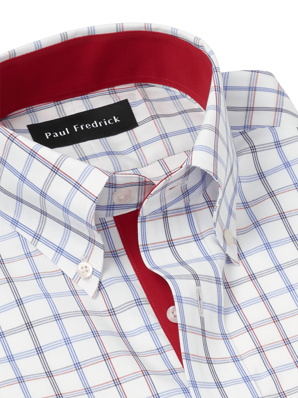 Alternate Image of Non-iron Cotton Check Dress Shirt With Contrast Trim-6