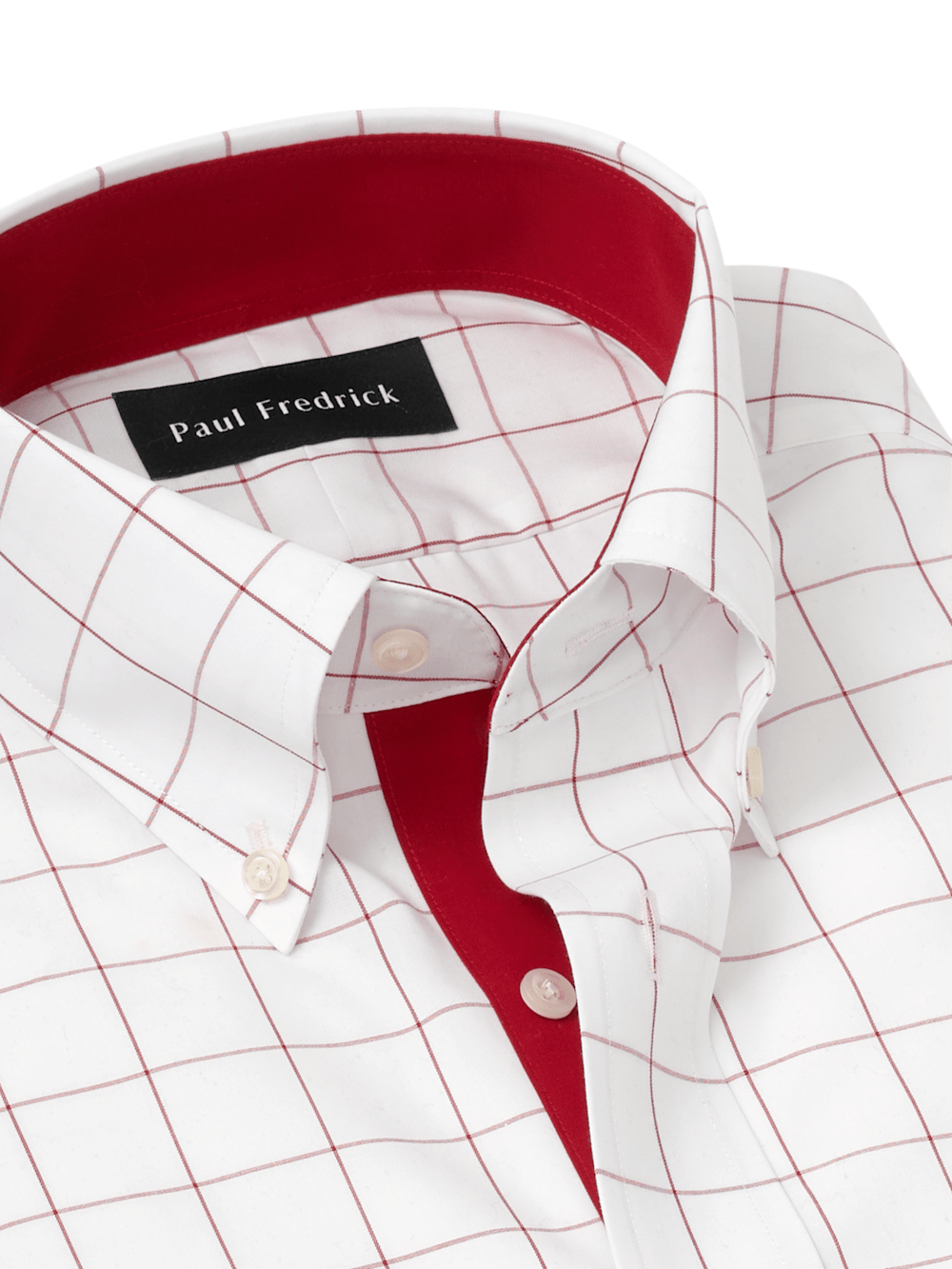Alternate Image of Non-iron Cotton Windowpane Dress Shirt With Contrast Trim-6