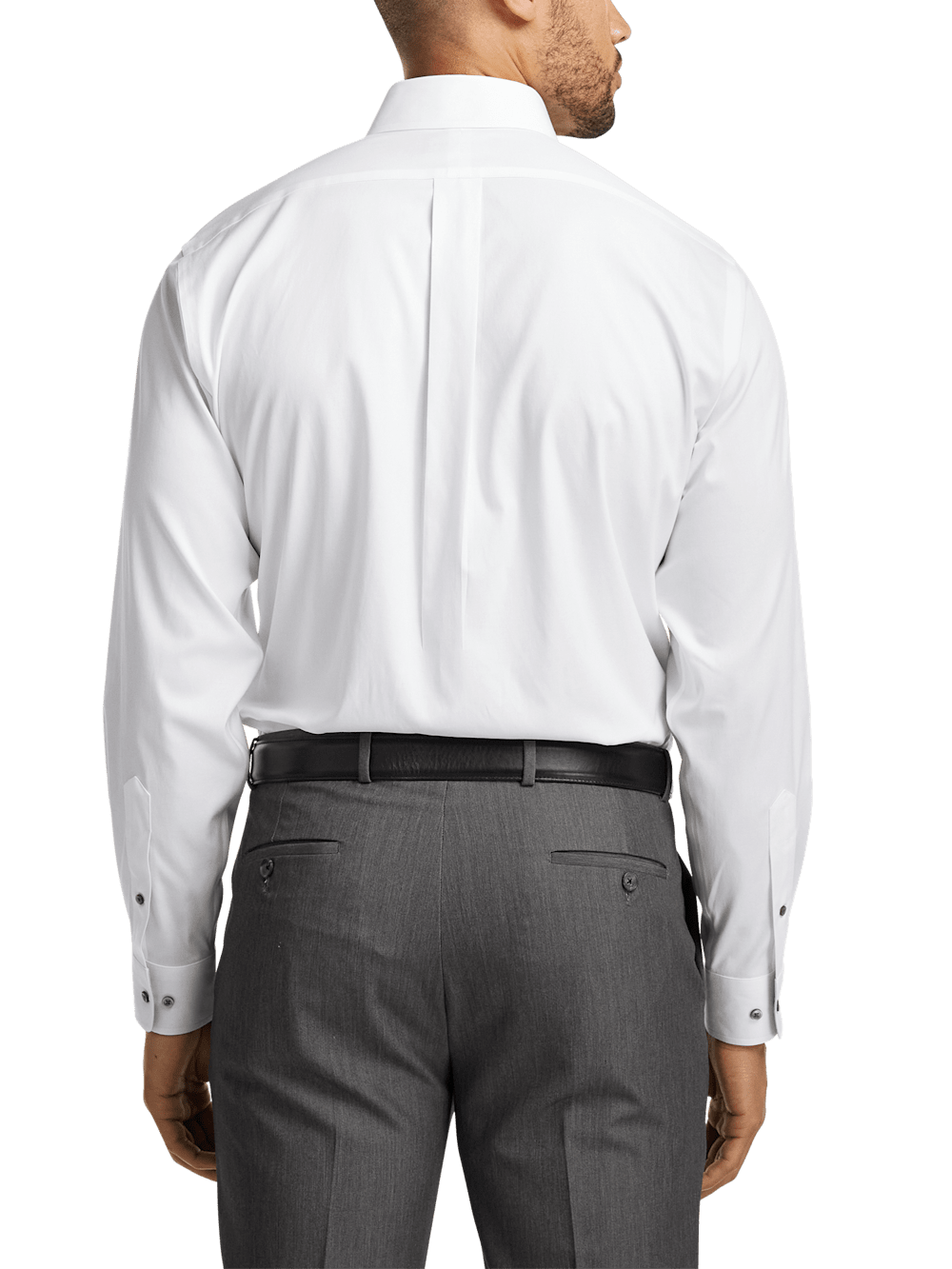 Alternate Image of Comfort Stretch Non-iron Solid Dress Shirt With Contrast Trim-4