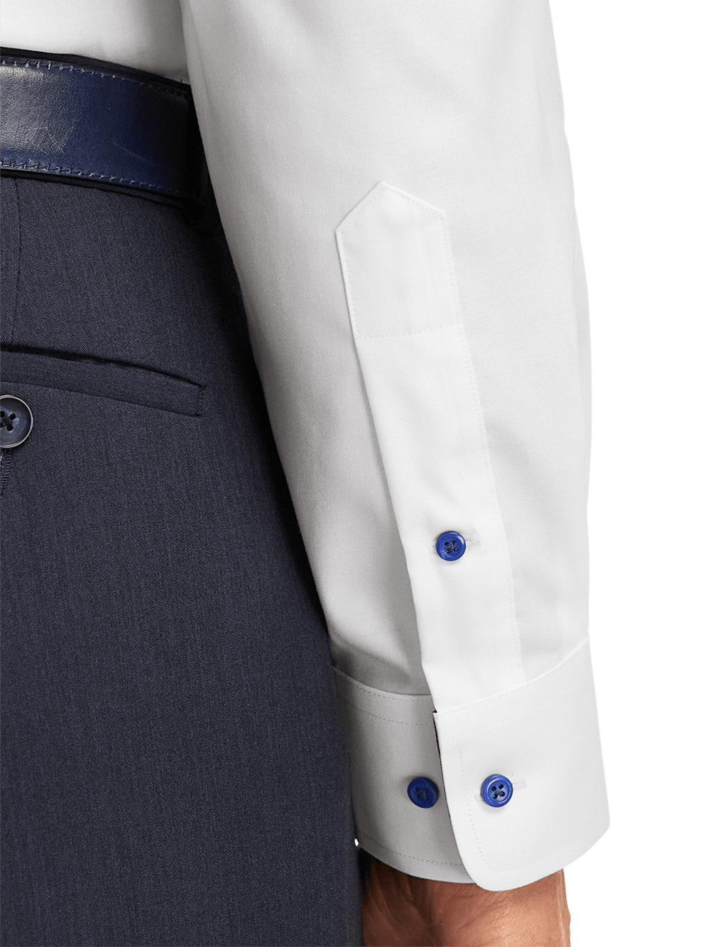 Alternate Image of Comfort Stretch Non-iron Solid Dress Shirt With Contrast Trim-3