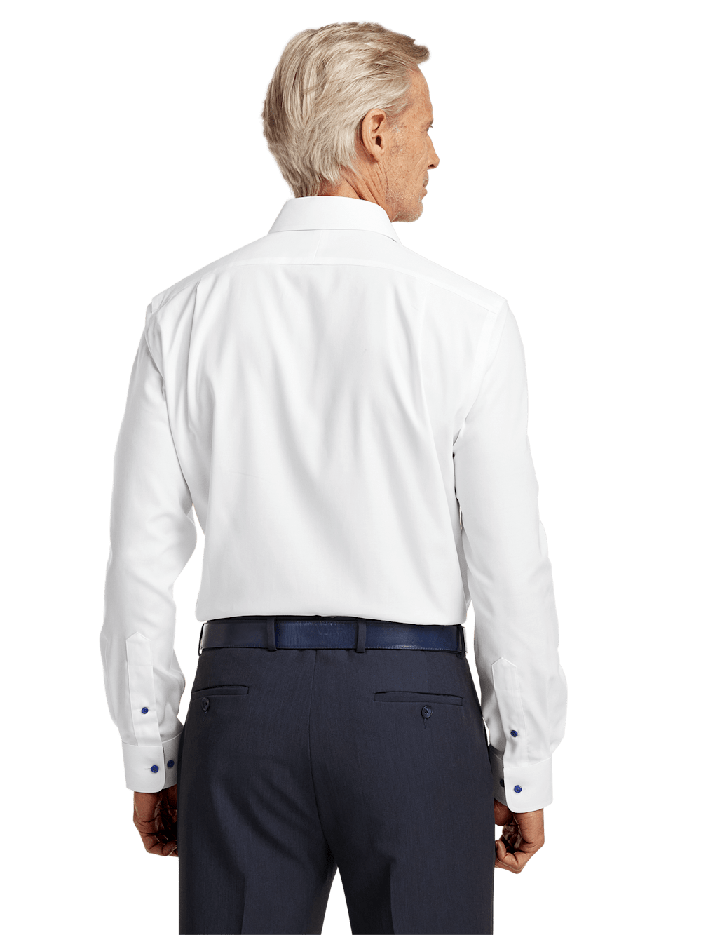 Alternate Image of Comfort Stretch Non-iron Solid Dress Shirt With Contrast Trim-4