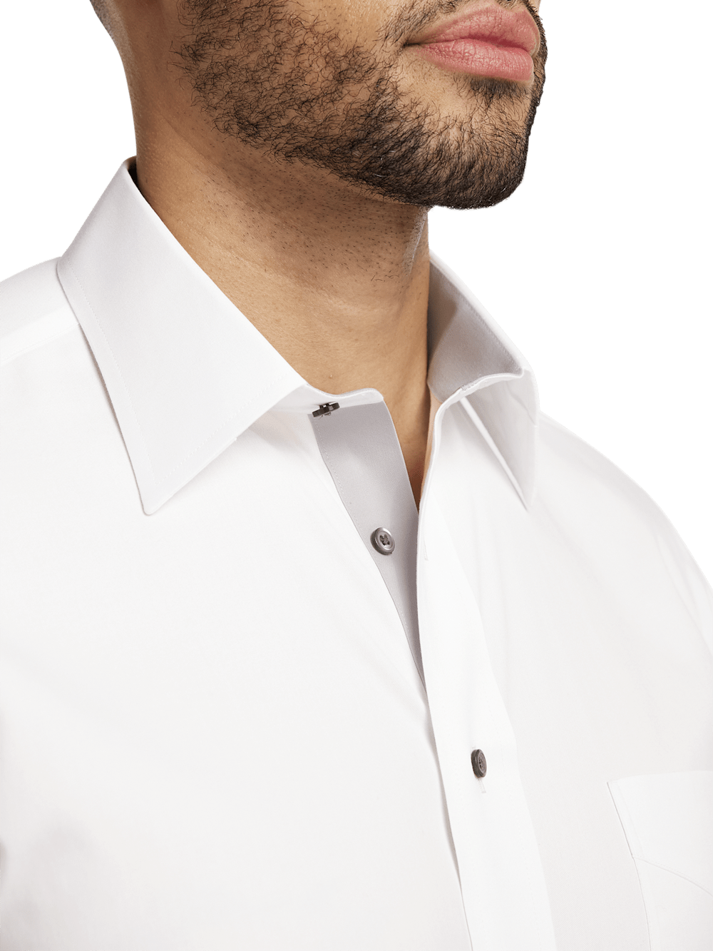 Alternate Image of Comfort Stretch Non-iron Solid Dress Shirt With Contrast Trim-2