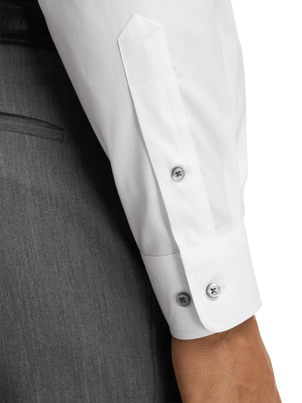 Alternate Image of Comfort Stretch Non-iron Solid Dress Shirt With Contrast Trim-3
