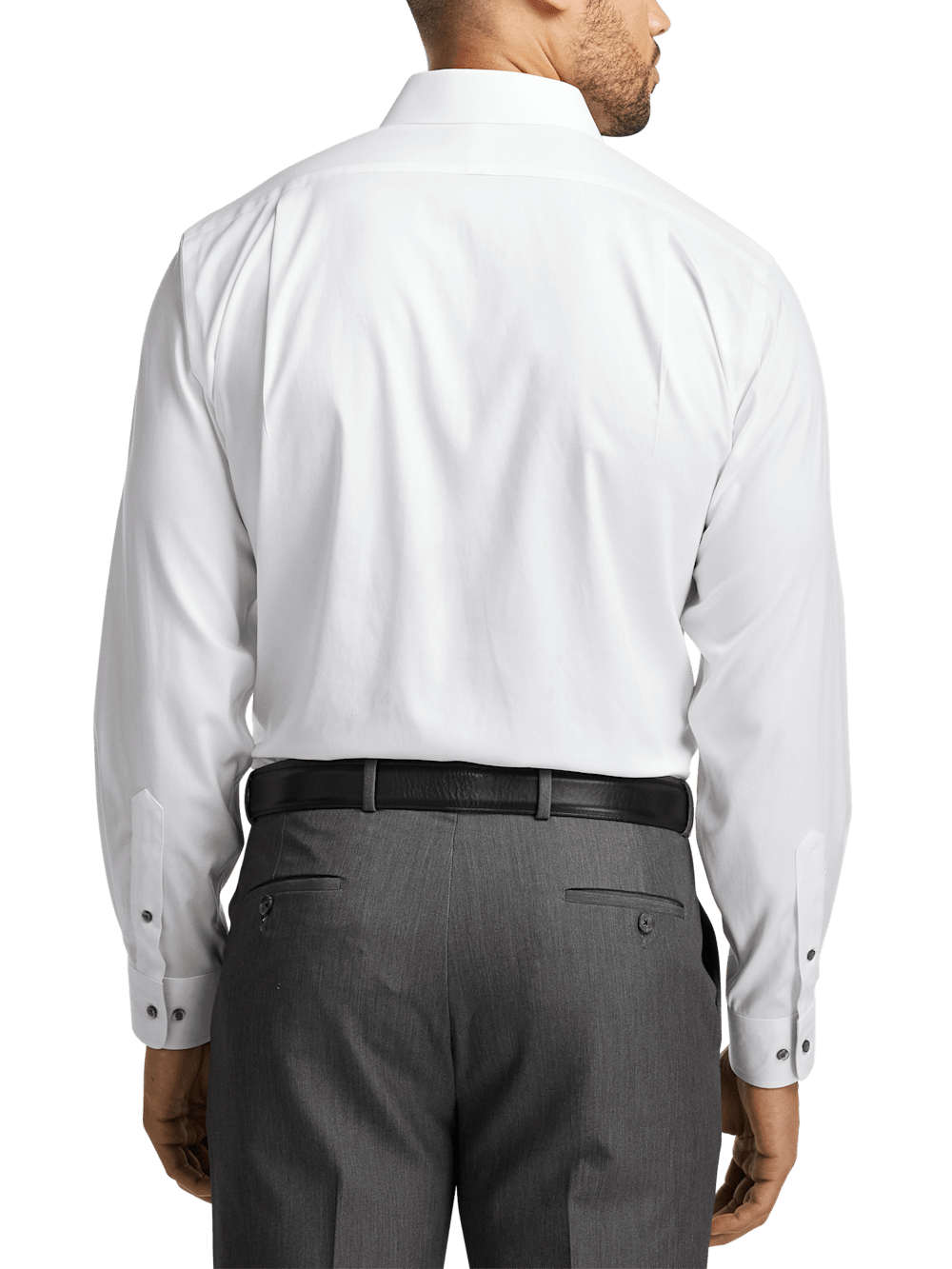 Alternate Image of Comfort Stretch Non-iron Solid Dress Shirt With Contrast Trim-4