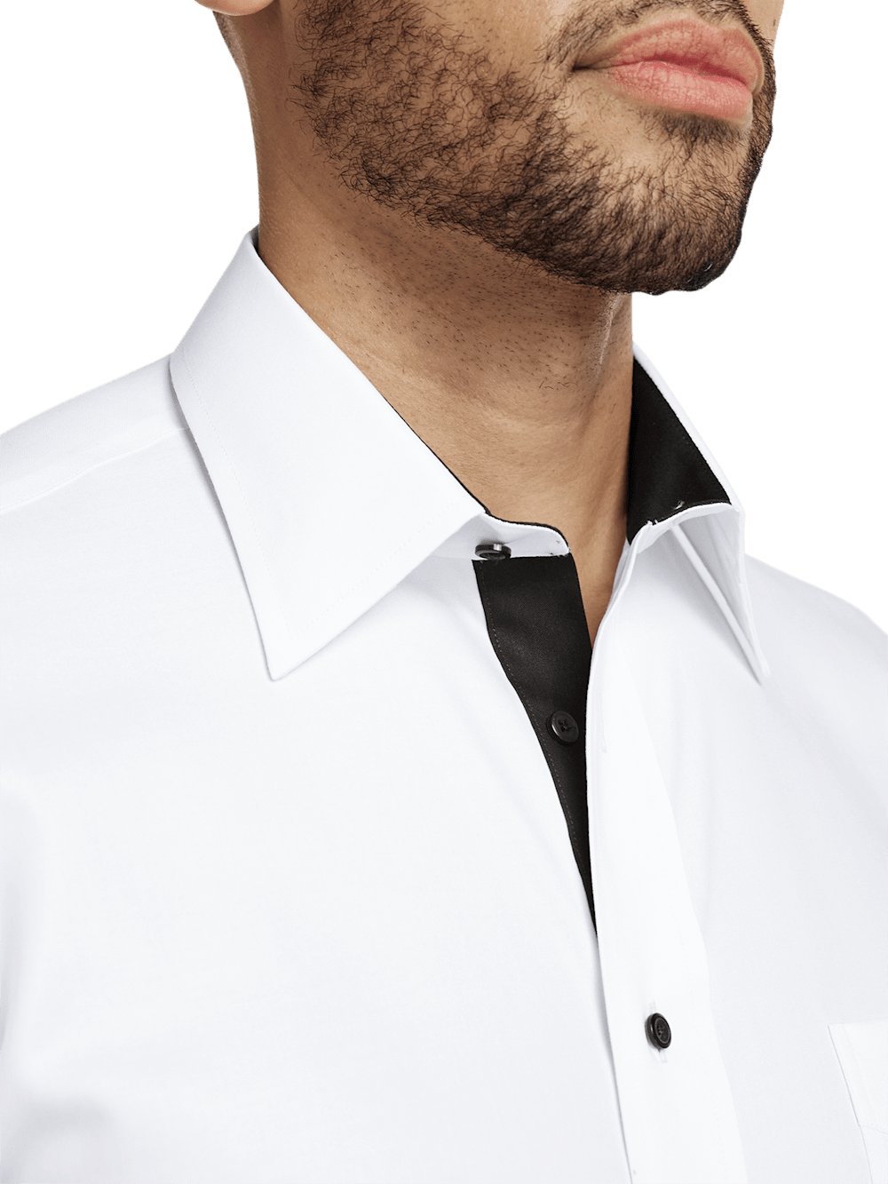 Alternate Image of Comfort Stretch Non-iron Solid Dress Shirt With Contrast Trim-2
