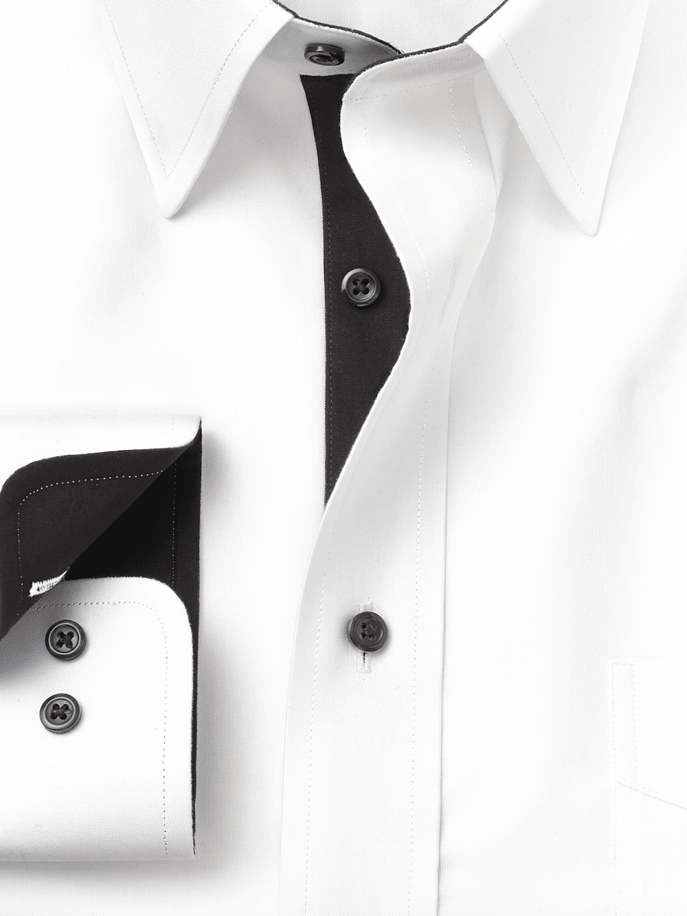 Comfort Stretch Non-Iron Solid Dress Shirt With Contrast Trim Comfort Stretch Non-Iron Solid Dress Shirt With Contrast Trim