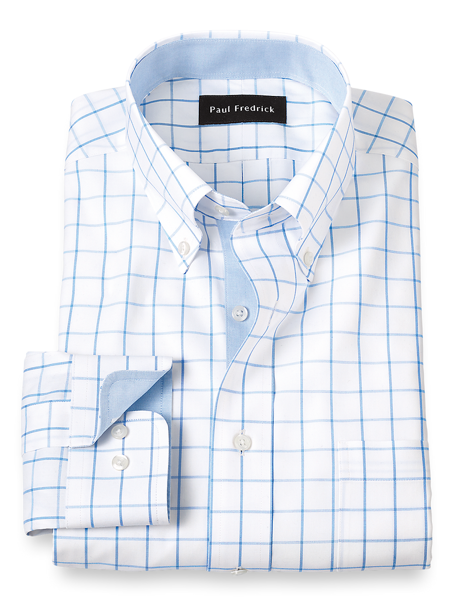 ☆F.ILLUMINATE☆ Neutral check shirt blue The Light Blue Chamlin Check Custom Shirt – Ledbury