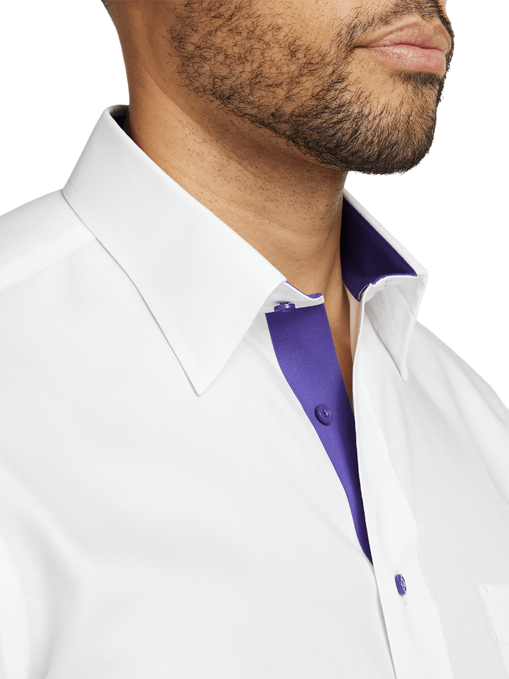 Alternate Image of Comfort Stretch Non-iron Solid Dress Shirt With Contrast Trim-2