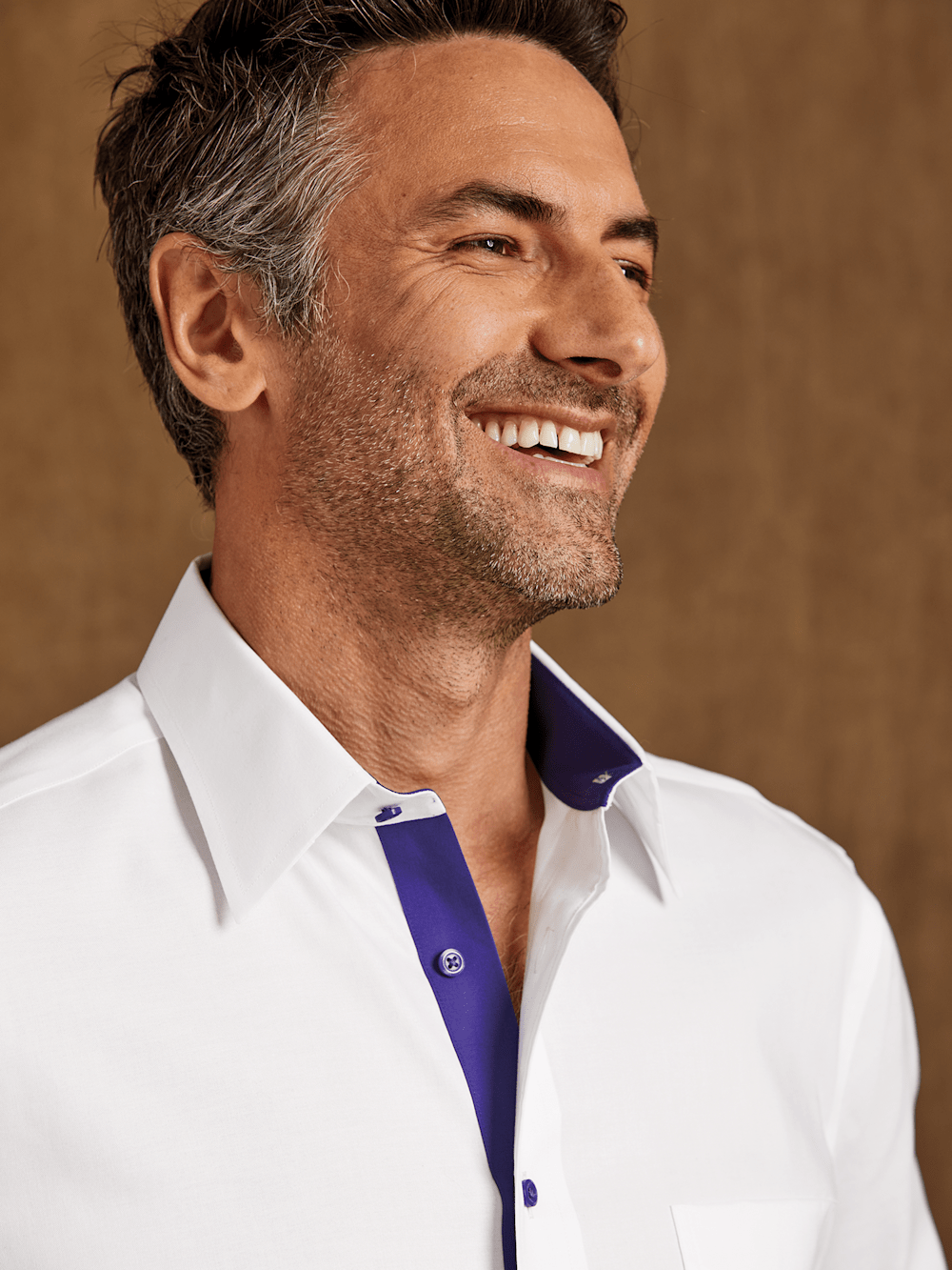 Alternate Image of Comfort Stretch Non-iron Solid Dress Shirt With Contrast Trim-7