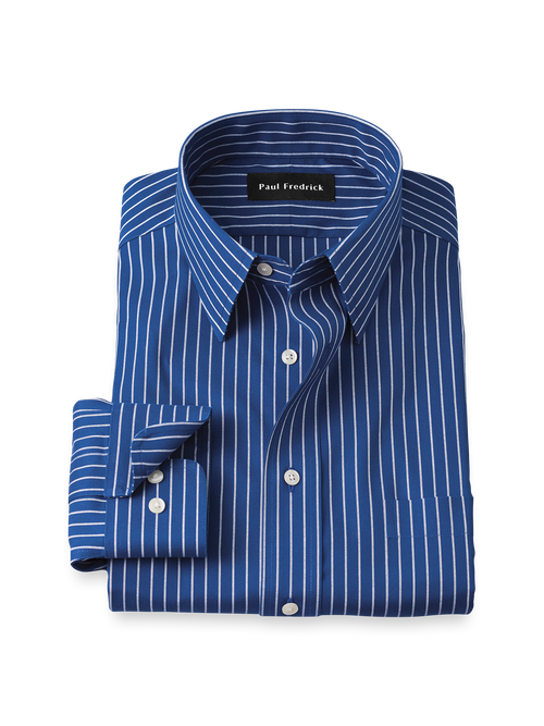 Comfort Stretch Non-Iron Stripe Dress Shirt - Cobalt – Paul Fredrick