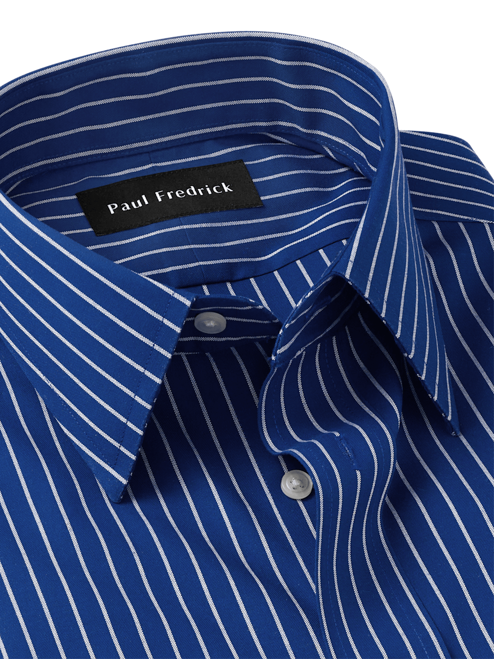 Comfort Stretch Non-Iron Stripe Dress Shirt - Cobalt Paul Fredrick Comfort Stretch Non-Iron Stripe Dress Shirt - Cobalt Paul Fredrick