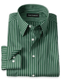 Comfort Stretch Non-Iron Stripe Dress Shirt - Green