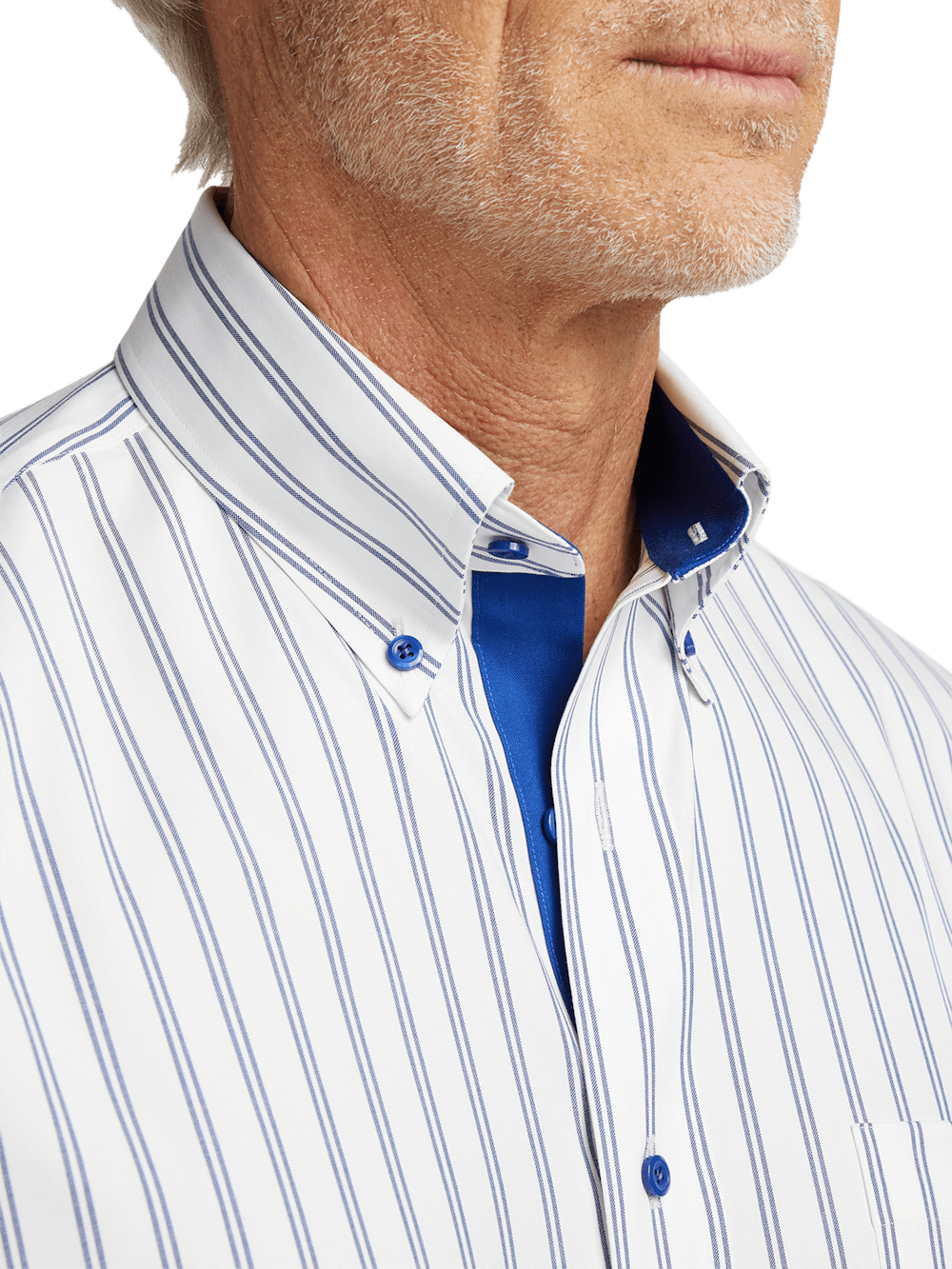 Alternate Image of Comfort Stretch Non-iron Stripe Dress Shirt With Contrast Trim-2