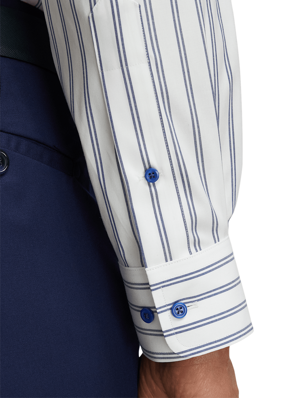 Alternate Image of Comfort Stretch Non-iron Stripe Dress Shirt With Contrast Trim-3