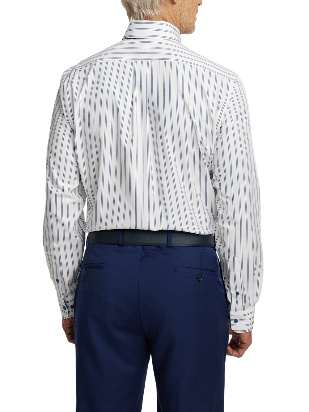 Alternate Image of Comfort Stretch Non-iron Stripe Dress Shirt With Contrast Trim-4
