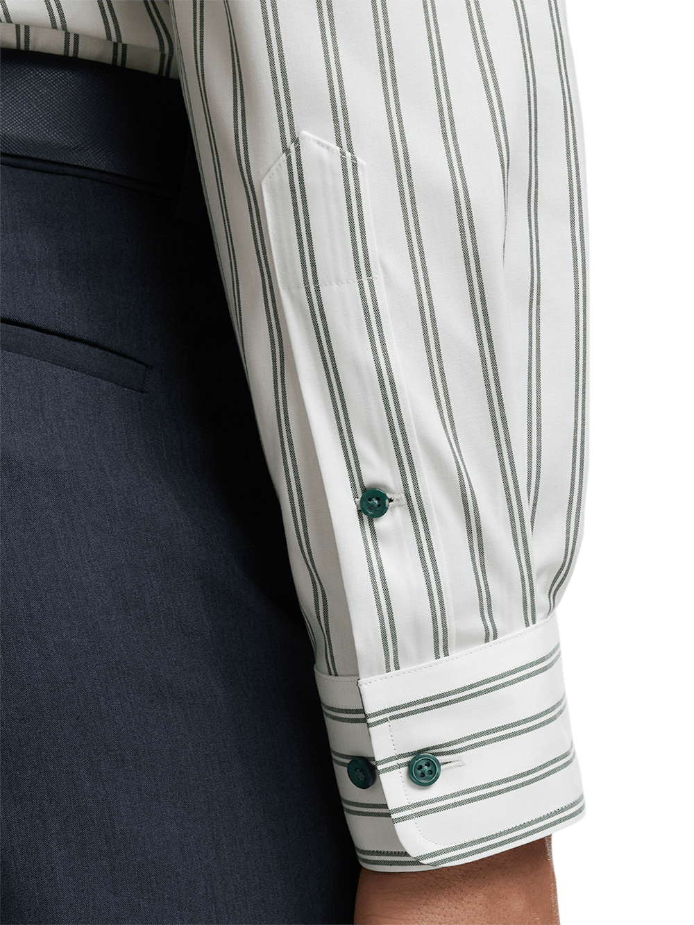 Alternate Image of Comfort Stretch Non-iron Stripe Dress Shirt With Contrast Trim-3