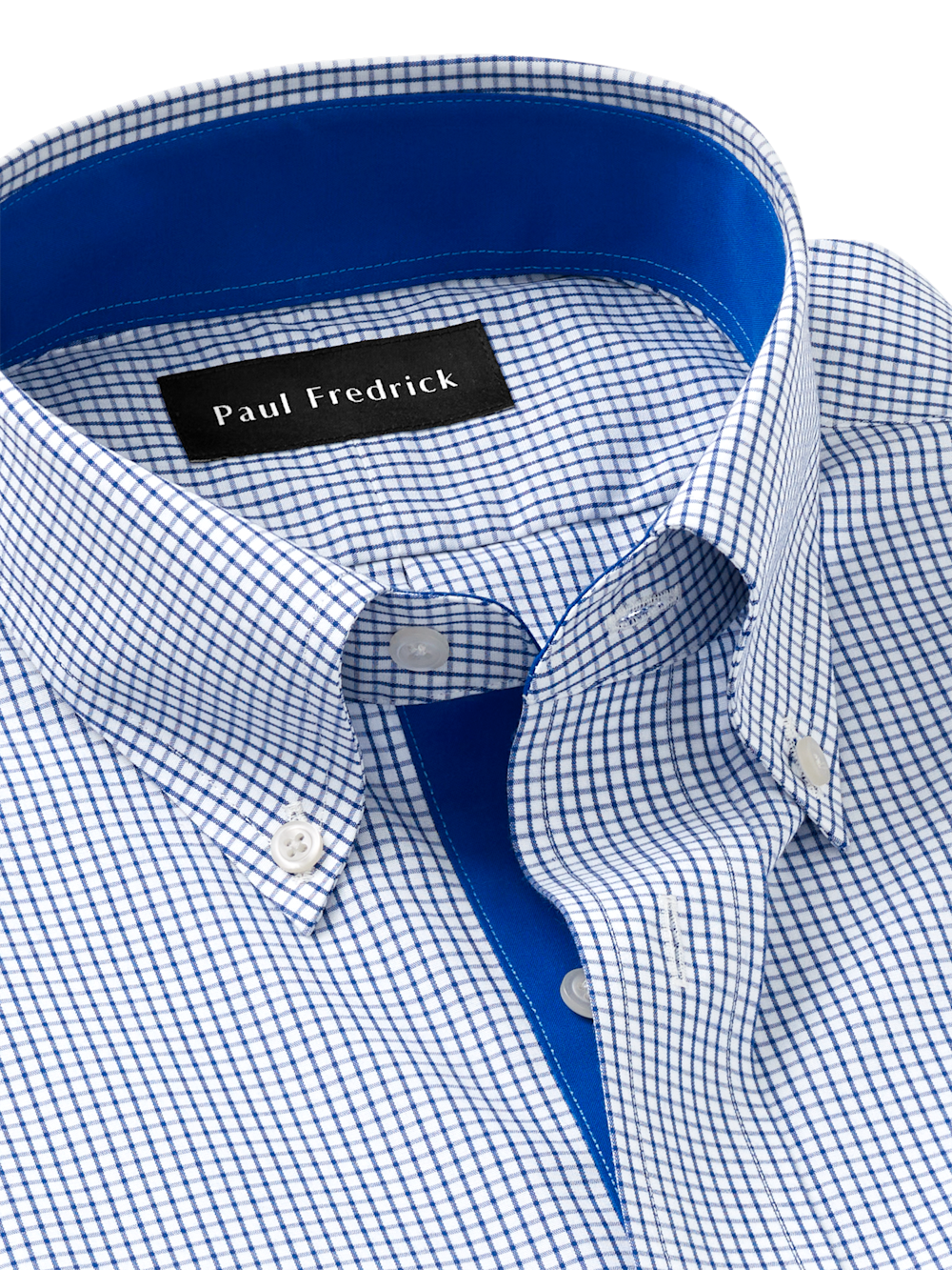Alternate Image of Non-iron Cotton Check Dress Shirt With Contrast Trim-6