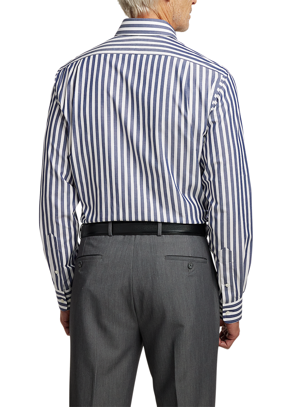 Non-Iron Cotton Bengal Stripe Dress Shirt With Contrast Trim Non-Iron Cotton Bengal Stripe Dress Shirt With Contrast Trim