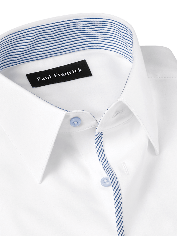 Paul Fredrick White Dress Shirts Paul Fredrick Men's White Comfort Stretch  Non-Iron Solid Dress