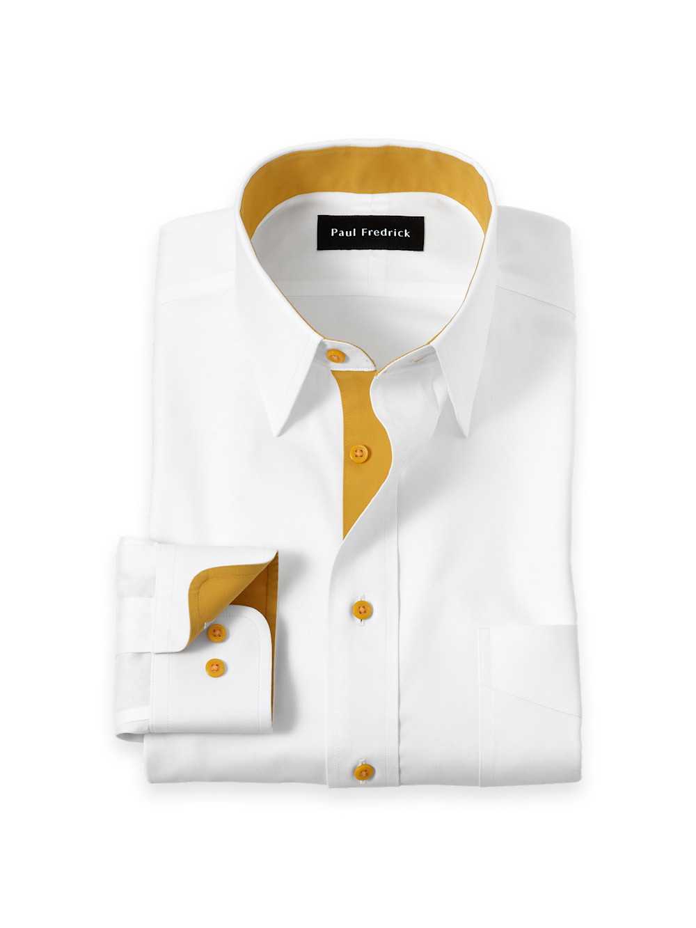 Product Image of Comfort Stretch Non-iron Solid Dress Shirt With Contrast Trim-1
