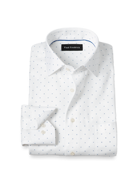 Comfort Stretch Non-Iron Geometric Dress Shirt - White/blue