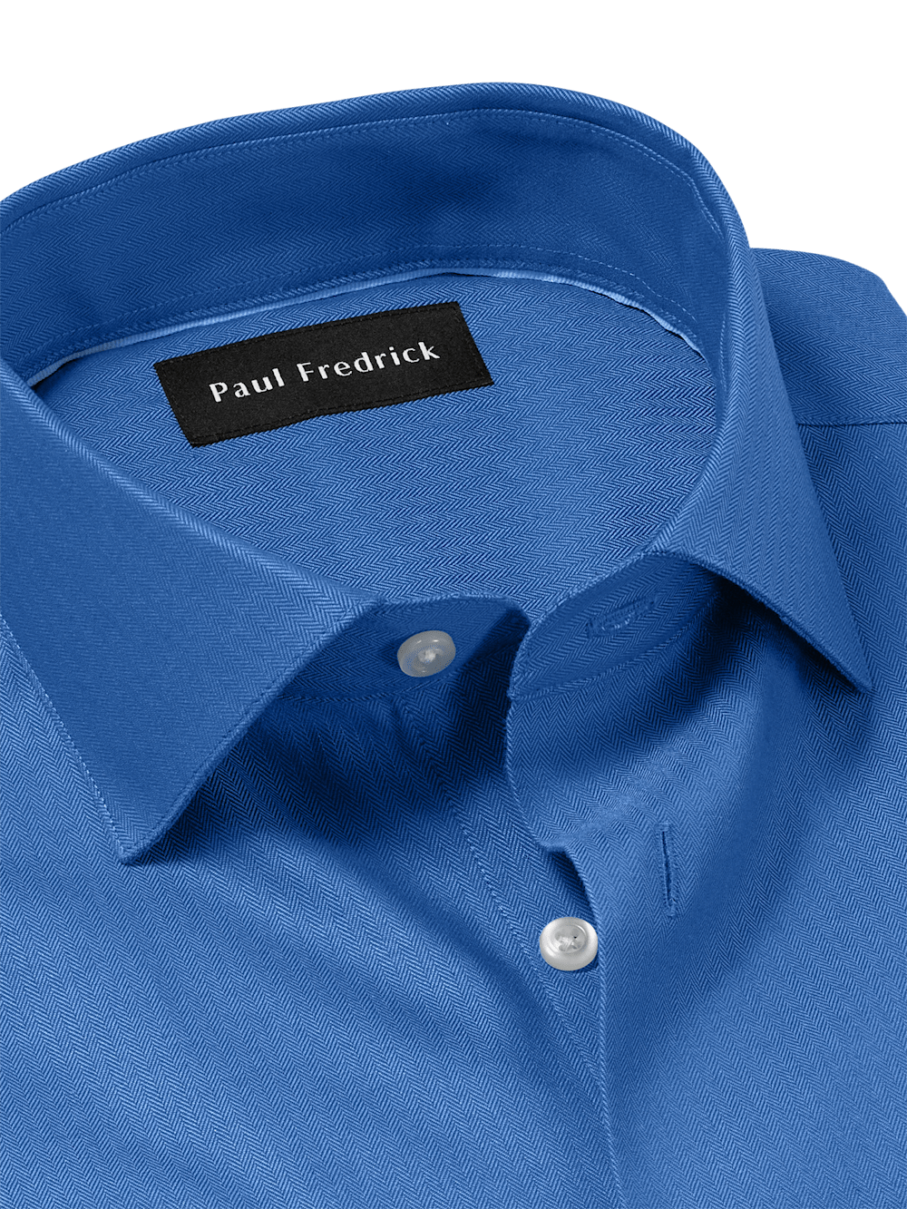 Comfort Stretch Non-Iron Herringbone Dress Shirt - Cobalt Classic Fit / 16.5 / 34 Comfort Stretch Non-Iron Herringbone Dress Shirt - Cobalt Classic Fit / 16.5 / 34