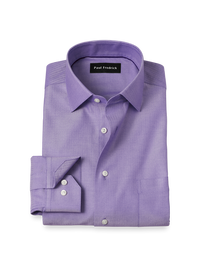 Comfort Stretch Non-Iron Herringbone Dress Shirt - Purple
