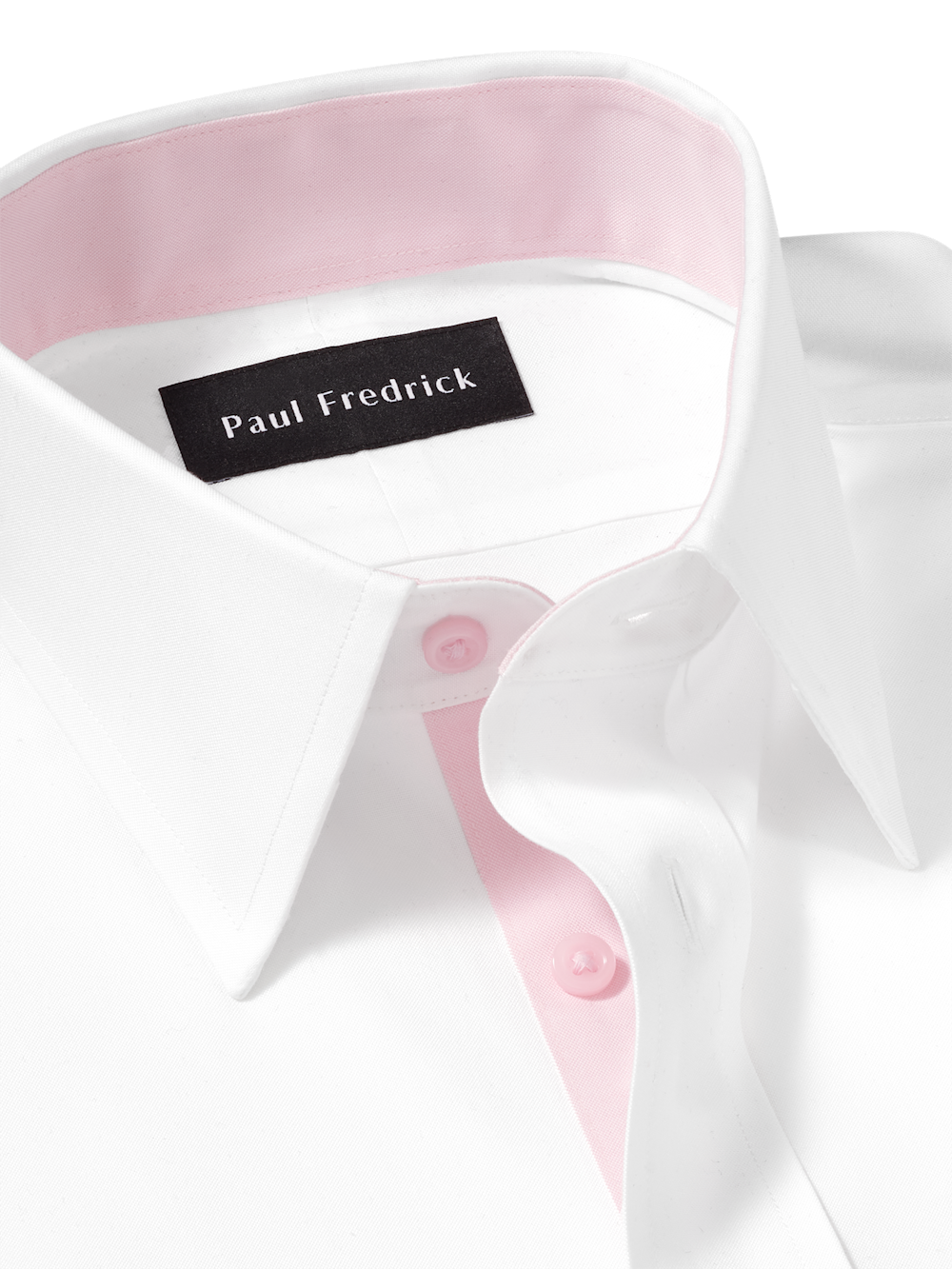 pink and white dress shirt Women's Pink & White Pin Stripe Fitted Shirt With White Collar and Cuffs