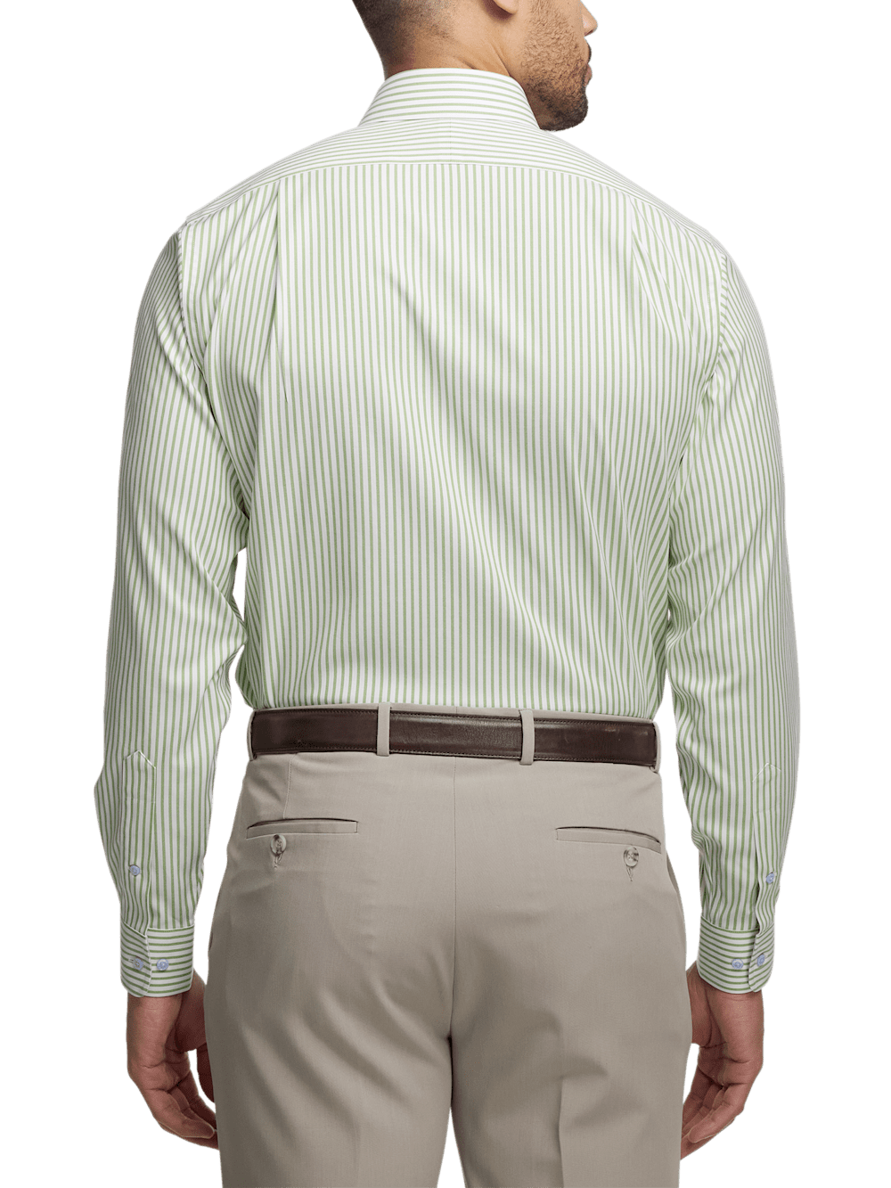 Alternate Image of Comfort Stretch Non-iron Stripe Dress Shirt With Contrast Trim-4