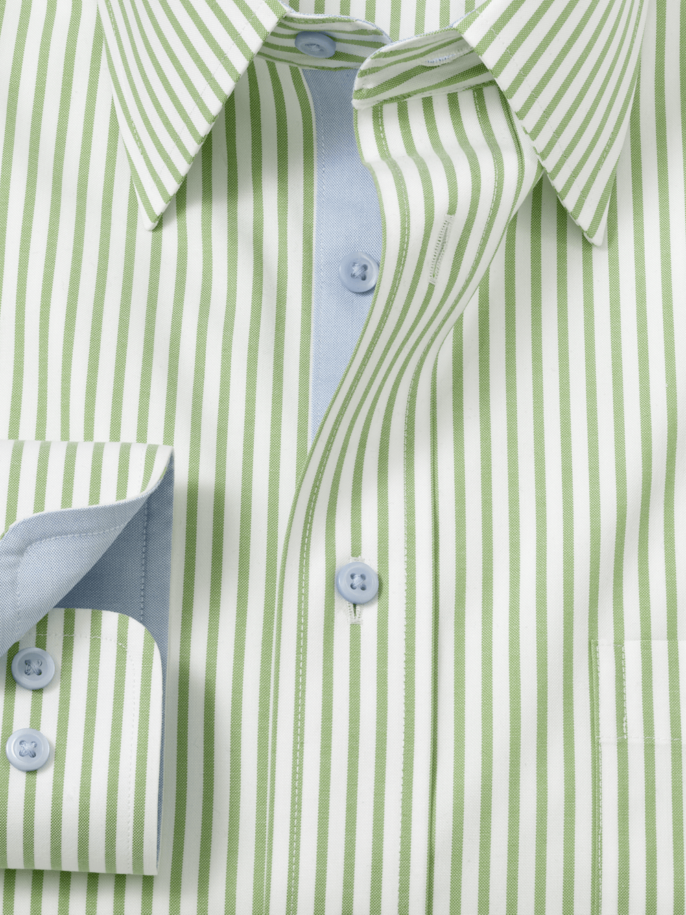 Alternate Image of Comfort Stretch Non-iron Stripe Dress Shirt With Contrast Trim-5