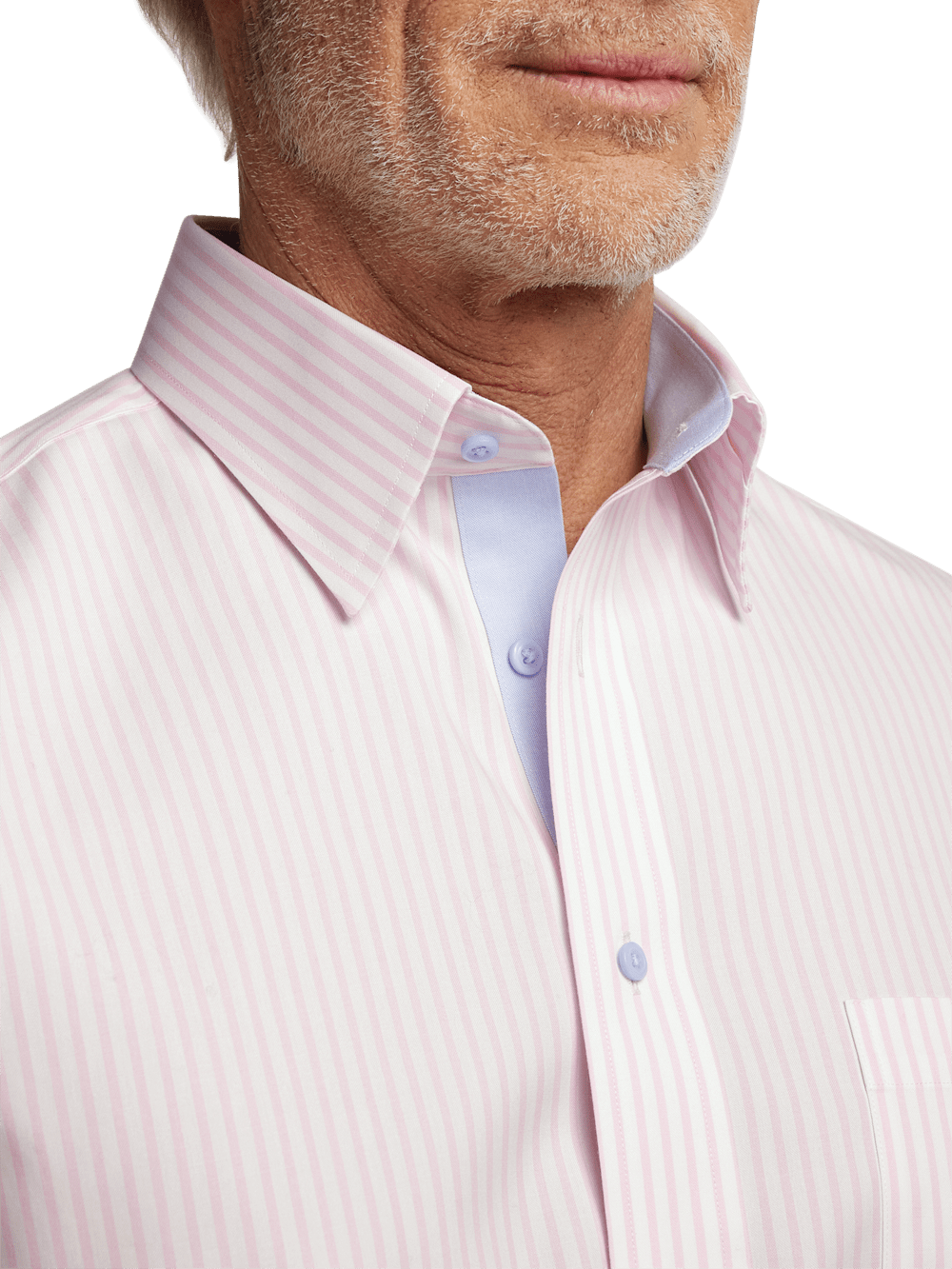 Alternate Image of Comfort Stretch Non-iron Stripe Dress Shirt With Contrast Trim-2
