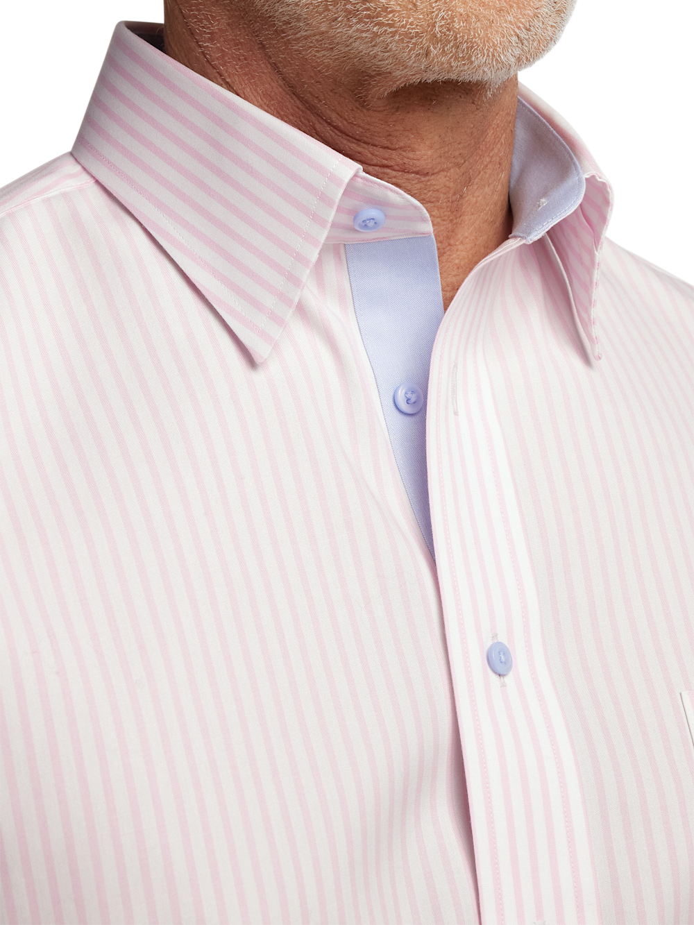 Alternate Image of Comfort Stretch Non-iron Stripe Dress Shirt With Contrast Trim-2