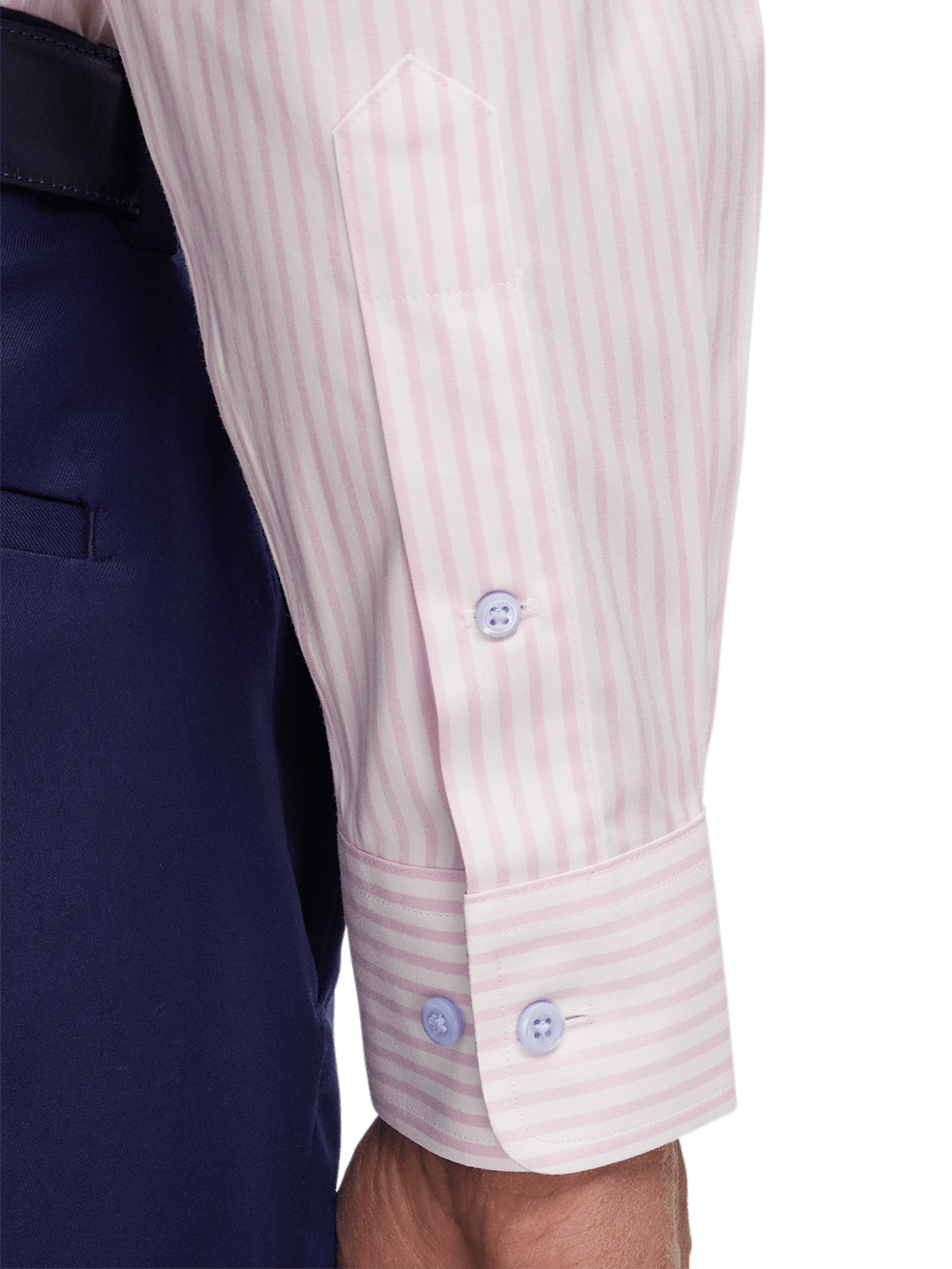 Alternate Image of Comfort Stretch Non-iron Stripe Dress Shirt With Contrast Trim-3