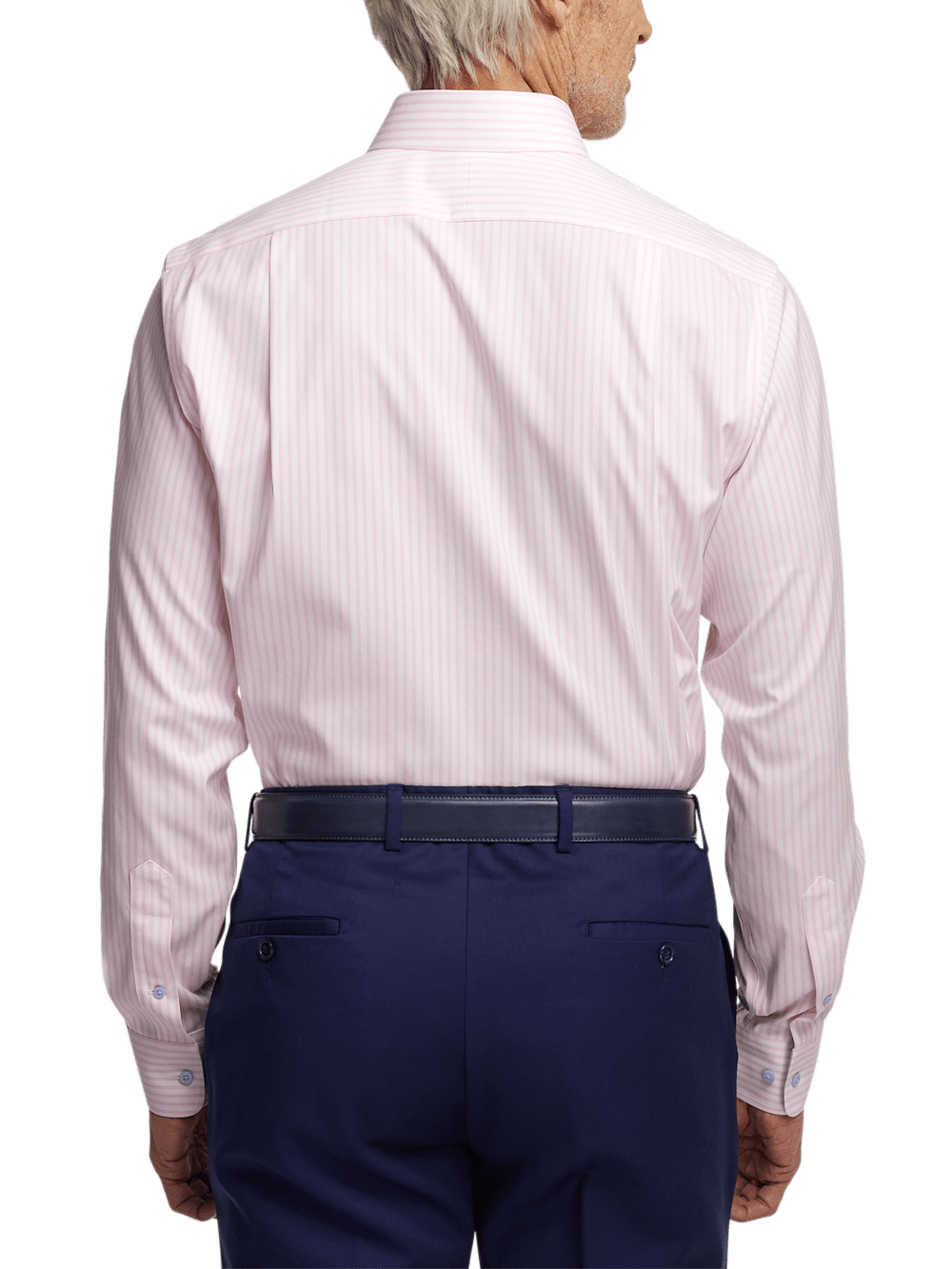 Alternate Image of Comfort Stretch Non-iron Stripe Dress Shirt With Contrast Trim-4