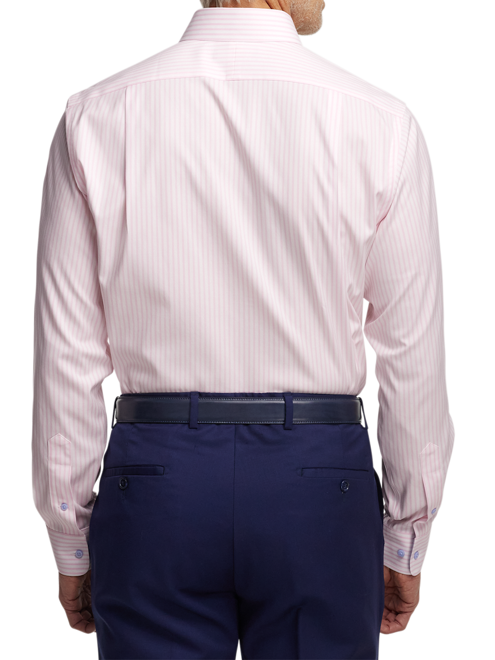 Alternate Image of Comfort Stretch Non-iron Stripe Dress Shirt With Contrast Trim-4