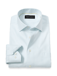 Comfort Stretch Non-Iron Stripe Dress Shirt - Light Blue