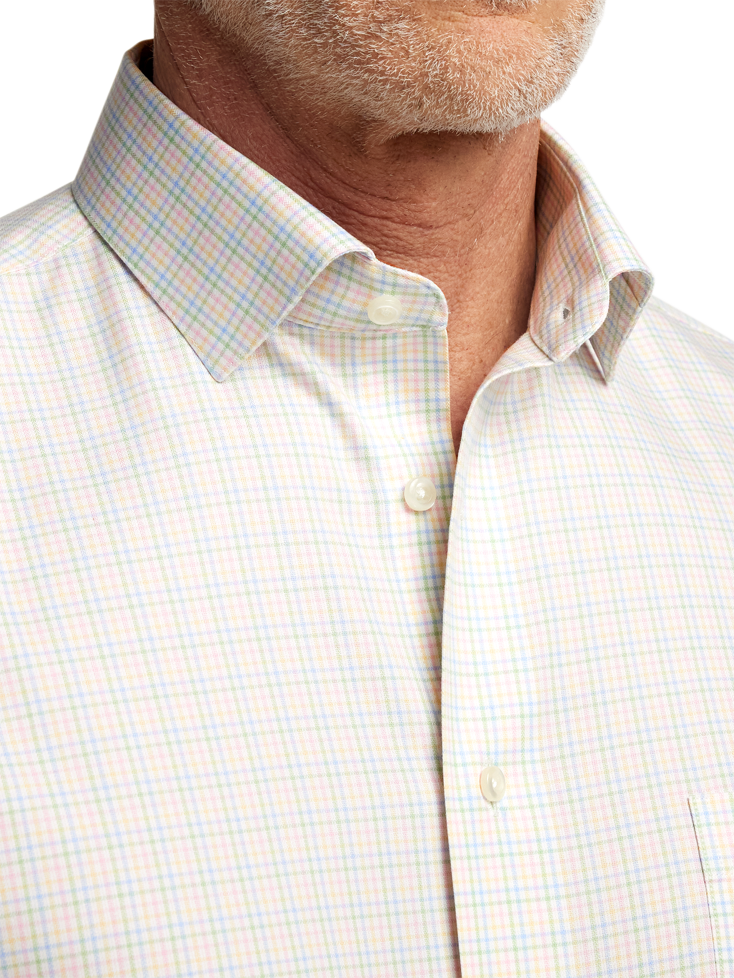 Comfort Stretch Non-Iron Check Dress Shirt - Multi